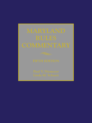 cover image of Maryland Rules Commentary
